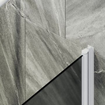 Шторка для ванны Maybahglass (Майбахгласс) поворотная на монопетле 1400х600 мм, стекло Графит матовый , профиль Белый MGV-614-1