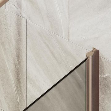 Шторка для ванны Maybahglass (Майбахгласс) поворотная на монопетле 1400х700 мм, стекло Бронза матовая , профиль Бронза MGV-617-2