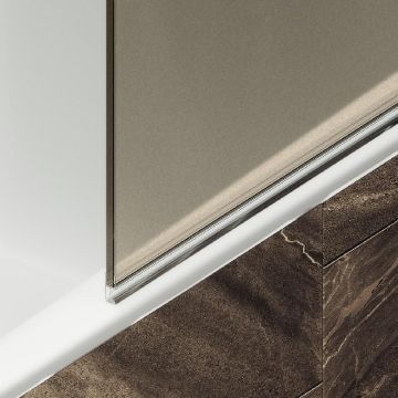 Шторка для ванны Maybahglass (Майбахгласс) поворотная на монопетле 1400х700 мм, стекло Бронза матовая , профиль Хром матовый MGV-617-5