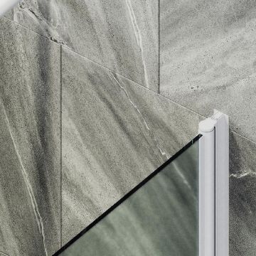 Шторка для ванны Maybahglass (Майбахгласс) поворотная на монопетле 1400х700 мм, стекло Сатин , профиль Белый MGV-620-1