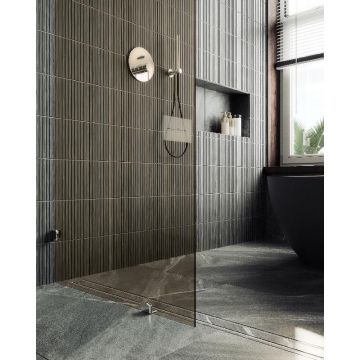 Душевая перегородка Maybahglass (Майбахгласс) коннектор стена-стекло 1950х890 мм, Стекло 8 мм Бронза MGD-263-4