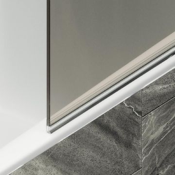 Шторка для ванны Maybahglass (Майбахгласс) поворотная на монопетле 1400х800 мм, стекло Бронза , профиль Белый MGV-622-1