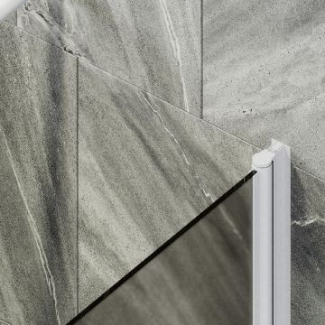 Шторка для ванны Maybahglass (Майбахгласс) поворотная на монопетле 1400х800 мм, стекло Бронза матовая , профиль Белый MGV-625-1