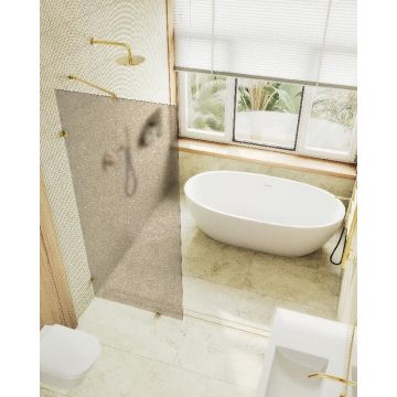 Душевая перегородка Maybahglass (Майбахгласс) коннектор стена-стекло 1950х890 мм, Стекло 8 мм Бронза матовая MGD-266-3