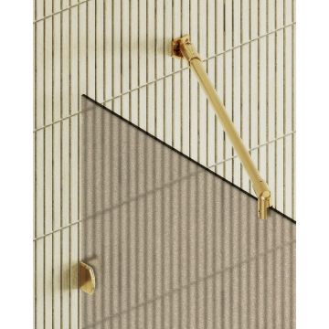 Душевая перегородка Maybahglass (Майбахгласс) коннектор стена-стекло 1950х890 мм, Стекло 8 мм Бронза матовая MGD-266-3