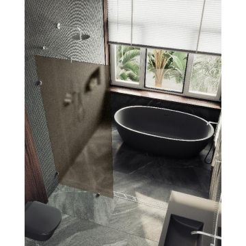 Душевая перегородка Maybahglass (Майбахгласс) коннектор стена-стекло 1950х890 мм, Стекло 8 мм Бронза матовая MGD-266-4