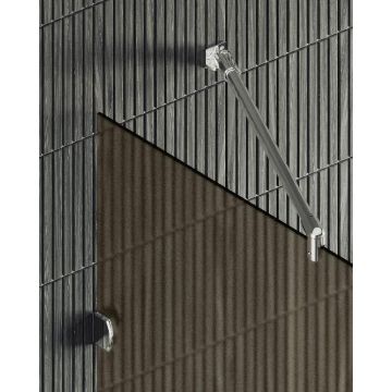 Душевая перегородка Maybahglass (Майбахгласс) коннектор стена-стекло 1950х890 мм, Стекло 8 мм Бронза матовая MGD-266-4