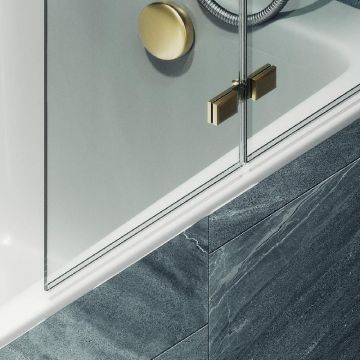 Шторка для ванны Maybahglass (Майбахгласс) складная 2 секции 1400х515 мм, Стекло 6 мм Бесцветное MGV-572-3