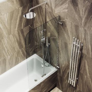 Шторка для ванны Maybahglass (Майбахгласс) складная 2 секции 1400х515 мм, Стекло 6 мм Бесцветное MGV-572-4