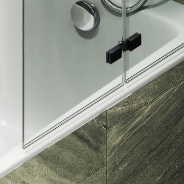 Шторка для ванны Maybahglass (Майбахгласс) складная 2 секции 1400х515 мм, Стекло 6 мм Бесцветное MGV-572-6