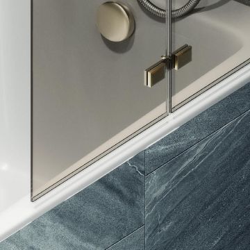 Шторка для ванны Maybahglass (Майбахгласс) складная 2 секции 1400х515 мм, Стекло 6 мм Бронза MGV-573-3