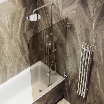Шторка для ванны Maybahglass (Майбахгласс) складная 2 секции 1400х515 мм, Стекло 6 мм Бронза MGV-573-4
