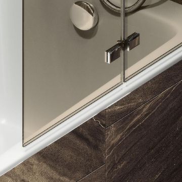 Шторка для ванны Maybahglass (Майбахгласс) складная 2 секции 1400х515 мм, Стекло 6 мм Бронза MGV-573-4