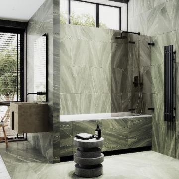 Шторка для ванны Maybahglass (Майбахгласс) складная 2 секции 1400х515 мм, Стекло 6 мм Бронза MGV-573-6