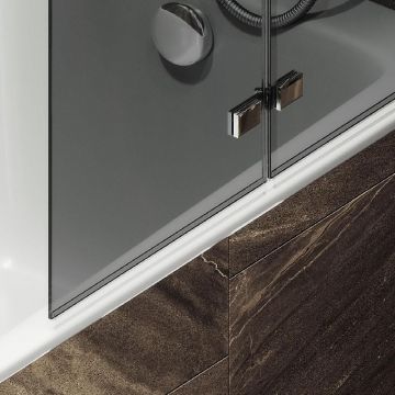 Шторка для ванны Maybahglass (Майбахгласс) складная 2 секции 1400х515 мм, Стекло 6 мм Графит MGV-576-4