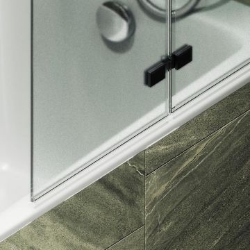 Шторка для ванны Maybahglass (Майбахгласс) складная 2 секции 1400х515 мм, Стекло 6 мм Сатин MGV-574-6