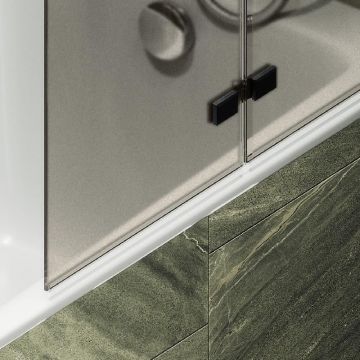 Шторка для ванны Maybahglass (Майбахгласс) складная 2 секции 1400х515 мм, Стекло 6 мм Бронза матовая MGV-575-6