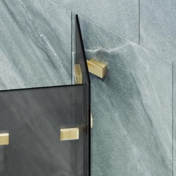 Шторка для ванны Maybahglass (Майбахгласс) складная 3 секции 1400х750 мм, Стекло 6 мм Графит матовый MGV-582-3