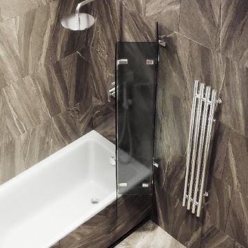 Шторка для ванны Maybahglass (Майбахгласс) складная 3 секции 1400х750 мм, Стекло 6 мм Графит матовый MGV-582-4