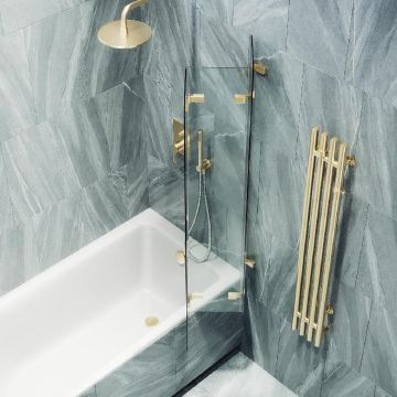 Шторка для ванны Maybahglass (Майбахгласс) складная 3 секции 1400х750 мм, Стекло 6 мм Бесцветное MGV-578-3