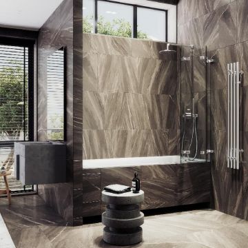 Шторка для ванны Maybahglass (Майбахгласс) складная 3 секции 1400х750 мм, Стекло 6 мм Бесцветное MGV-578-4