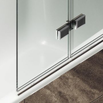 Шторка для ванны Maybahglass (Майбахгласс) складная 3 секции 1400х750 мм, Стекло 6 мм Бесцветное MGV-578-4