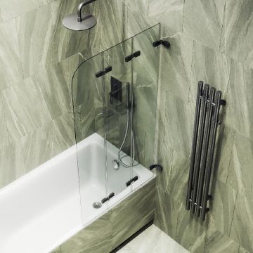 Шторка для ванны Maybahglass (Майбахгласс) складная 3 секции 1400х750 мм, Стекло 6 мм Бесцветное MGV-578-6