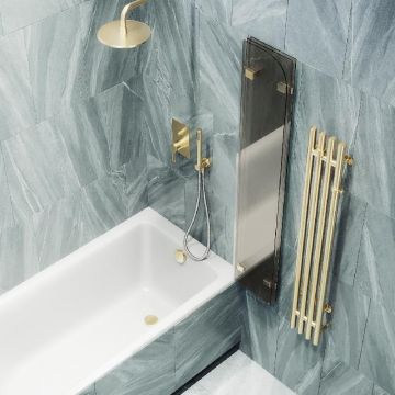 Шторка для ванны Maybahglass (Майбахгласс) складная 3 секции 1400х750 мм, Стекло 6 мм Бронза MGV-580-3