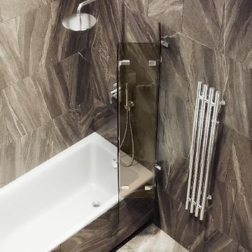 Шторка для ванны Maybahglass (Майбахгласс) складная 3 секции 1400х750 мм, Стекло 6 мм Бронза MGV-580-4