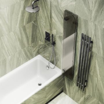 Шторка для ванны Maybahglass (Майбахгласс) складная 3 секции 1400х750 мм, Стекло 6 мм Бронза MGV-580-6