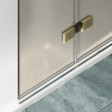 Шторка для ванны Maybahglass (Майбахгласс) складная 3 секции 1400х750 мм, Стекло 6 мм Бронза матовая MGV-579-3