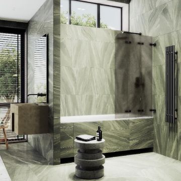 Шторка для ванны Maybahglass (Майбахгласс) складная 3 секции 1400х750 мм, Стекло 6 мм Бронза матовая MGV-579-6