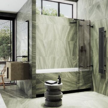 Шторка для ванны Maybahglass (Майбахгласс) складная 3 секции 1400х750 мм, Стекло 6 мм Бронза матовая MGV-579-6