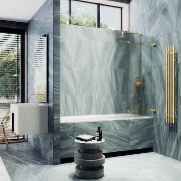 Шторка для ванны Maybahglass (Майбахгласс) складная 3 секции 1400х750 мм, Стекло 6 мм Сатин MGV-581-3