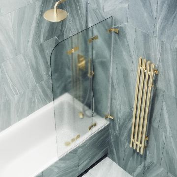 Шторка для ванны Maybahglass (Майбахгласс) складная 3 секции 1400х750 мм, Стекло 6 мм Сатин MGV-581-3