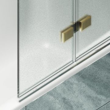 Шторка для ванны Maybahglass (Майбахгласс) складная 3 секции 1400х750 мм, Стекло 6 мм Сатин MGV-581-3