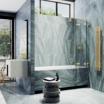 Шторка для ванны Maybahglass (Майбахгласс) складная 3 секции 1400х750 мм, Стекло 6 мм Сатин MGV-581-3