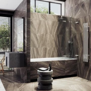 Шторка для ванны Maybahglass (Майбахгласс) складная 3 секции 1400х750 мм, Стекло 6 мм Сатин MGV-581-4