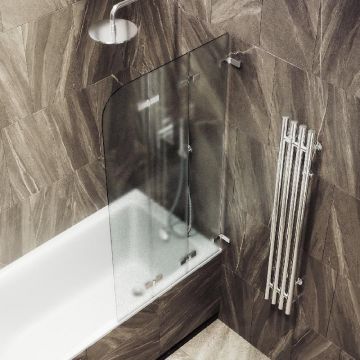 Шторка для ванны Maybahglass (Майбахгласс) складная 3 секции 1400х750 мм, Стекло 6 мм Сатин MGV-581-4