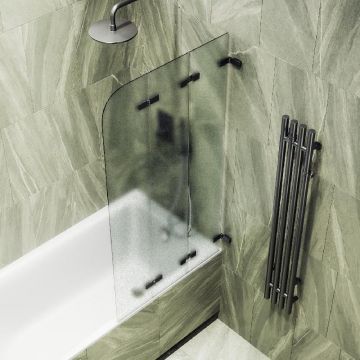 Шторка для ванны Maybahglass (Майбахгласс) складная 3 секции 1400х750 мм, Стекло 6 мм Сатин MGV-581-6