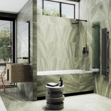 Шторка для ванны Maybahglass (Майбахгласс) складная 3 секции 1400х750 мм, Стекло 6 мм Сатин MGV-581-6