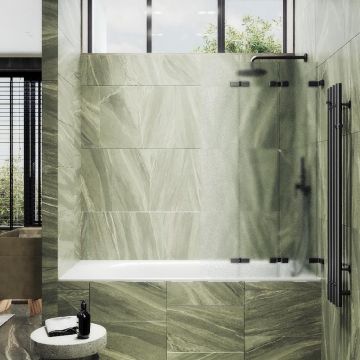 Шторка для ванны Maybahglass (Майбахгласс) складная 3 секции 1400х750 мм, Стекло 6 мм Сатин MGV-581-6