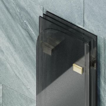 Шторка для ванны Maybahglass (Майбахгласс) складная 4 секции 1400х980 мм, Стекло 6 мм Графит матовый MGV-589-3