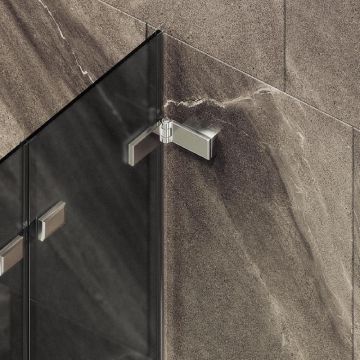 Шторка для ванны Maybahglass (Майбахгласс) складная 4 секции 1400х980 мм, Стекло 6 мм Графит матовый MGV-589-4