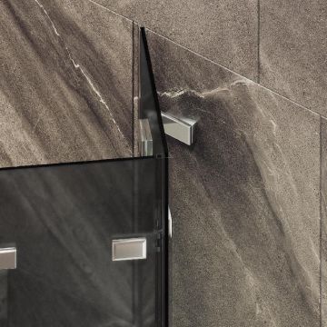 Шторка для ванны Maybahglass (Майбахгласс) складная 4 секции 1400х980 мм, Стекло 6 мм Графит матовый MGV-589-4