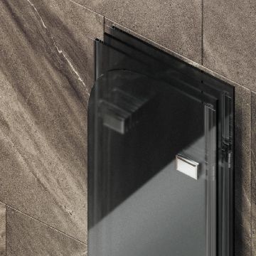 Шторка для ванны Maybahglass (Майбахгласс) складная 4 секции 1400х980 мм, Стекло 6 мм Графит матовый MGV-589-4