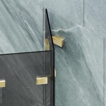 Шторка для ванны Maybahglass (Майбахгласс) складная 4 секции 1400х980 мм, Стекло 6 мм Графит MGV-588-3