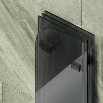 Шторка для ванны Maybahglass (Майбахгласс) складная 4 секции 1400х980 мм, Стекло 6 мм Графит MGV-588-6