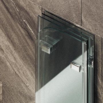 Шторка для ванны Maybahglass (Майбахгласс) складная 4 секции 1400х980 мм, Стекло 6 мм Сатин MGV-587-4