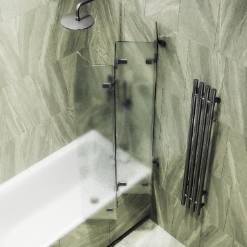 Шторка для ванны Maybahglass (Майбахгласс) складная 4 секции 1400х980 мм, Стекло 6 мм Сатин MGV-587-6